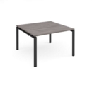 Adapt boardroom table starter unit 1200mm x 1200mm - black frame and grey oak top