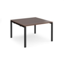 Adapt boardroom table starter unit 1200mm x 1200mm - black frame and walnut top