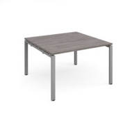 Adapt boardroom table starter unit 1200mm x 1200mm - silver frame and grey oak top