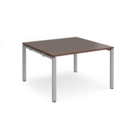 Adapt boardroom table starter unit 1200mm x 1200mm - silver frame and walnut top
