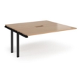Adapt boardroom table add on unit 1600mm x 1600mm with central cutout 272mm x 132mm - black frame and beech top