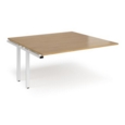 Adapt boardroom table add on unit 1600mm x 1600mm - white frame and oak top