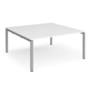 Adapt boardroom table starter unit 1600mm x 1600mm - silver frame and white top
