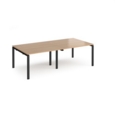 Adapt rectangular boardroom table 2400mm x 1200mm - black frame and beech top