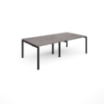 Adapt rectangular boardroom table 2400mm x 1200mm - black frame and grey oak top