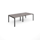 Adapt rectangular boardroom table 2400mm x 1200mm - black frame and grey oak top