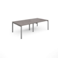 Adapt rectangular boardroom table 2400mm x 1200mm - silver frame and grey oak top