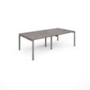 Adapt rectangular boardroom table 2400mm x 1200mm - silver frame and grey oak top