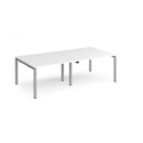 Adapt rectangular boardroom table 2400mm x 1200mm - silver frame and white top