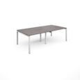 Adapt rectangular boardroom table 2400mm x 1200mm - white frame and grey oak top