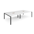 Adapt rectangular boardroom table 3200mm x 1600mm with 2 cutouts 272mm x 132mm - black frame and white top