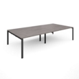 Adapt rectangular boardroom table 3200mm x 1600mm - black frame and grey oak top
