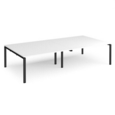 Adapt rectangular boardroom table 3200mm x 1600mm - black frame and white top