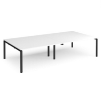 Adapt rectangular boardroom table 3200mm x 1600mm - black frame and white top