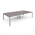 Adapt rectangular boardroom table 3200mm x 1600mm - silver frame and grey oak top