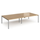 Adapt rectangular boardroom table 3200mm x 1600mm - silver frame and oak top