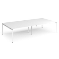 Adapt rectangular boardroom table 3200mm x 1600mm - white frame and white top