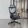Elise black mesh back operator chair with headrest and black mesh seat