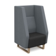 Encore high back 1 seater sofa 600mm wide with wooden sled frame - elapse grey seat with late grey back and arms