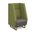 Encore high back 1 seater sofa 600mm wide with wooden sled frame - forecast grey seat with endurance green back