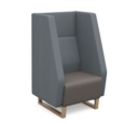 Encore high back 1 seater sofa 600mm wide with wooden sled frame - forecast grey seat with late grey back
