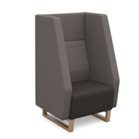 Encore high back 1 seater sofa 600mm wide with wooden sled frame - present grey seat with forecast grey back