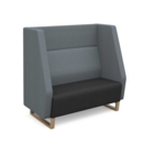 Encore high back 2 seater sofa 1200mm wide with wooden sled frame - elapse grey seat with late grey back and arms