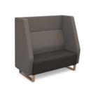 Encore high back 2 seater sofa 1200mm wide with wooden sled frame - present grey seat with forecast grey back