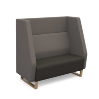 Encore high back 2 seater sofa 1200mm wide with wooden sled frame - present grey seat with forecast grey back
