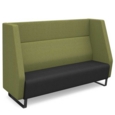 Encore high back 3 seater sofa 1800mm wide with black sled frame - elapse grey seat with endurance green back
