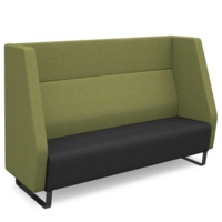 Encore high back 3 seater sofa 1800mm wide with black sled frame - elapse grey seat with endurance green back