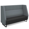 Encore high back 3 seater sofa 1800mm wide with black sled frame - elapse grey seat with late grey back