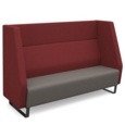 Encore high back 3 seater sofa 1800mm wide with black sled frame - forecast grey seat with extent red back