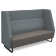 Encore high back 3 seater sofa 1800mm wide with black sled frame - forecast grey seat with late grey back