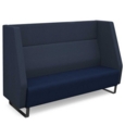 Encore high back 3 seater sofa 1800mm wide with black sled frame - maturity blue seat with range blue back