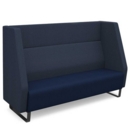 Encore high back 3 seater sofa 1800mm wide with black sled frame - maturity blue seat with range blue back