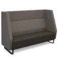 Encore high back 3 seater sofa 1800mm wide with black sled frame - present grey seat with forecast grey back