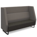 Encore high back 3 seater sofa 1800mm wide with black sled frame - present grey seat with forecast grey back
