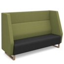 Encore high back 3 seater sofa 1800mm wide with wooden sled frame - elapse grey seat with endurance green back