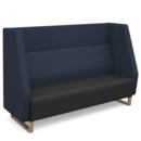 Encore high back 3 seater sofa 1800mm wide with wooden sled frame - elapse grey seat with range blue back
