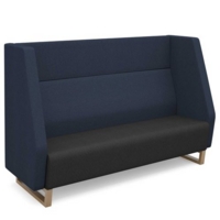 Encore high back 3 seater sofa 1800mm wide with wooden sled frame - elapse grey seat with range blue back