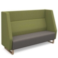 Encore high back 3 seater sofa 1800mm wide with wooden sled frame - forecast grey seat with endurance green back