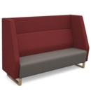 Encore high back 3 seater sofa 1800mm wide with wooden sled frame - forecast grey seat with extent red back