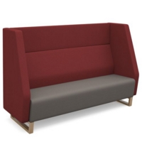 Encore high back 3 seater sofa 1800mm wide with wooden sled frame - forecast grey seat with extent red back