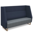 Encore high back 3 seater sofa 1800mm wide with wooden sled frame - late grey seat with range blue back