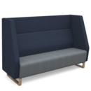 Encore high back 3 seater sofa 1800mm wide with wooden sled frame - late grey seat with range blue back