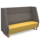 Encore high back 3 seater sofa 1800mm wide with wooden sled frame - lifetime yellow seat with forecast grey back