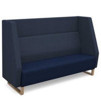 Encore high back 3 seater sofa 1800mm wide with wooden sled frame - maturity blue seat with range blue back