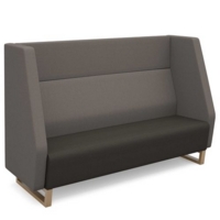 Encore high back 3 seater sofa 1800mm wide with wooden sled frame - present grey seat with forecast grey back