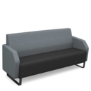 Encore low back 3 seater sofa 1800mm wide with black sled frame - elapse grey seat with late grey back